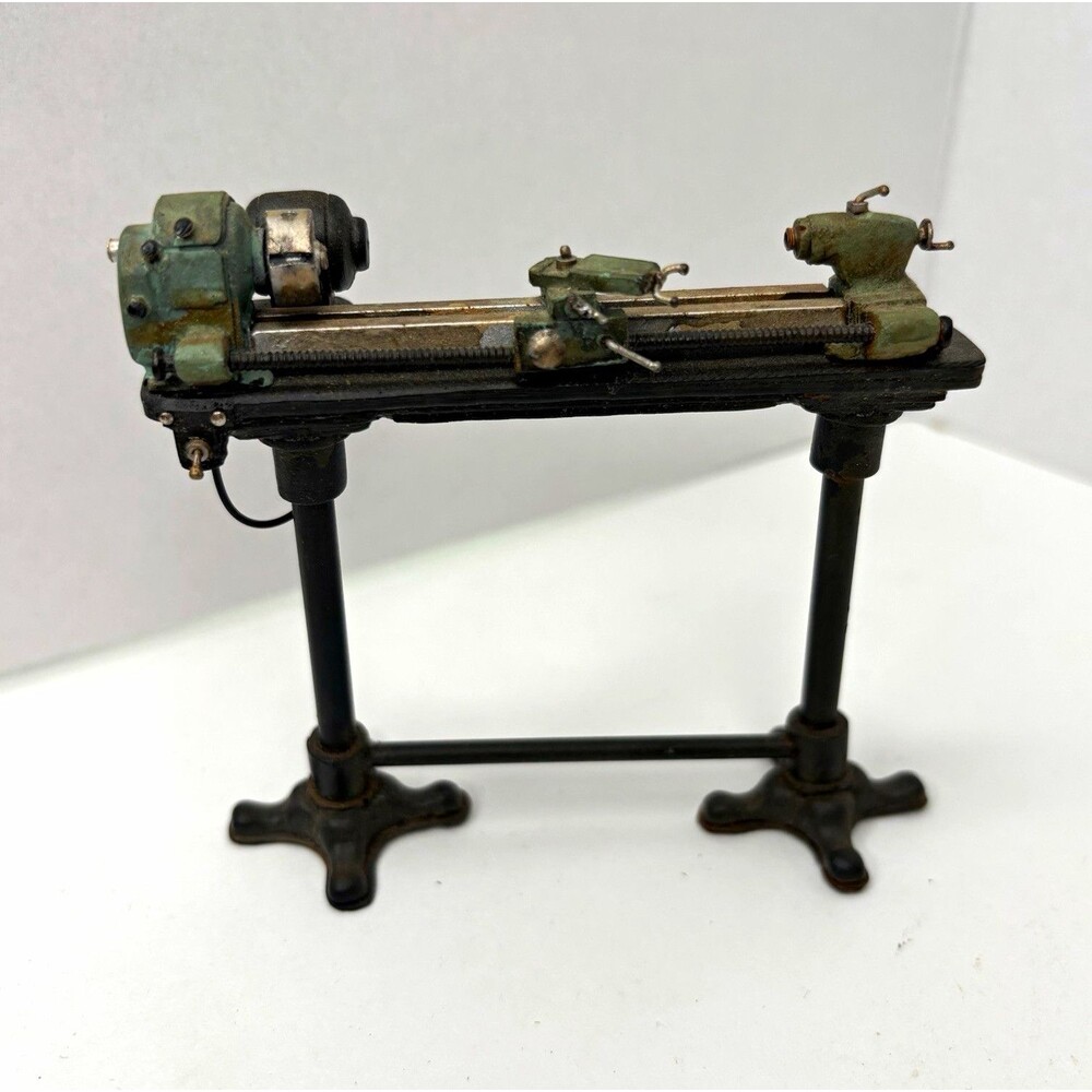 RARE Artisan Ron Bufton Metal Workshop Lathe Machine 1:12 Dollhouse Miniature - Picture 1 of 16